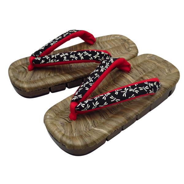 ・とてもお洒落で伝統的な桐八割れ下駄です。・竹皮を染めた表（カラス表）で編んでいるのでシックで高級感があり足ざわりも気持ちが良いです。・通常の下駄より足に馴染んで歩きやすいように下駄の台に切り込みを入れています。・鼻緒はクッションのようにふ...