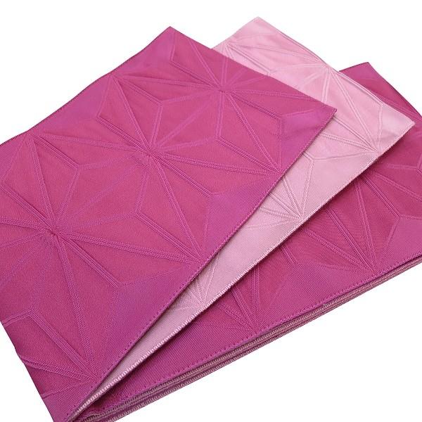 帯 レディース 撫松庵 半幅帯 麻の葉無地(ピンク) : 祭屋 そなみ呉服店