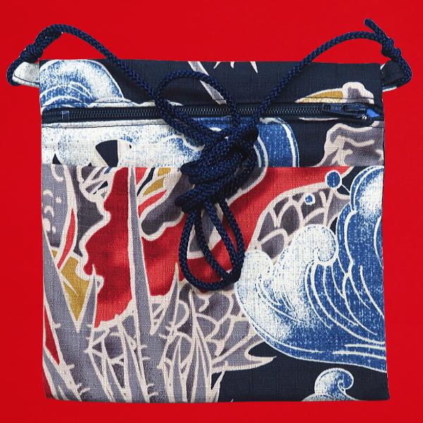かすみに漢字 黒グレー 和柄お祭り万能ポシェット Po 015 祭屋 そなみ呉服店 通販 Yahoo ショッピング