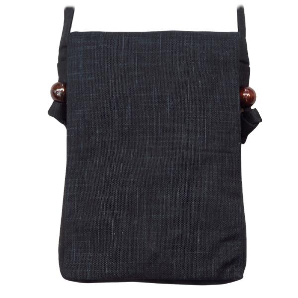 ポシェット むら染め（かすり黒）お祭り！ショルダーポシェット！縦型