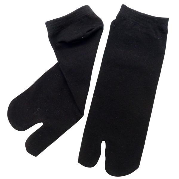 黒無地・足袋ソックス・スニーカー丈（カカト付き）大人用　