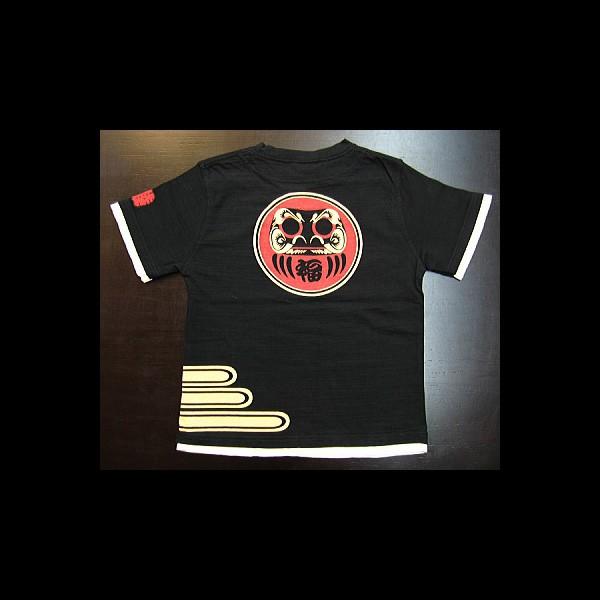 Tシャツ 和柄 和柄半袖Tシャツ だるま・達磨・ダルマ（黒） : 祭屋 そ