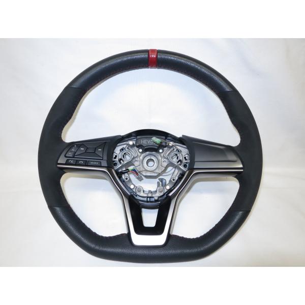 レザーステアリング　NISMO 美品! ノートepower NISMO SニスモE12 HE12 ステアリング ハンドル 本