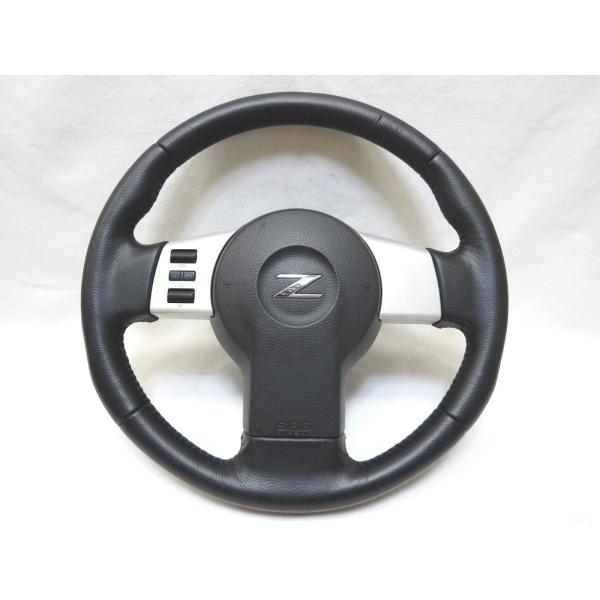 フェアレディZ Z33 前期 純正 革 ステアリング ハンドル エアバック