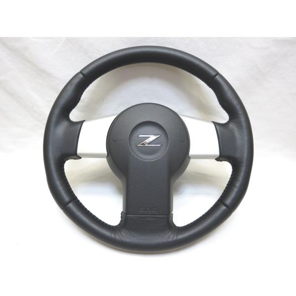 フェアレディZ Z33 前期 純正 革 ステアリング ハンドル エアバック