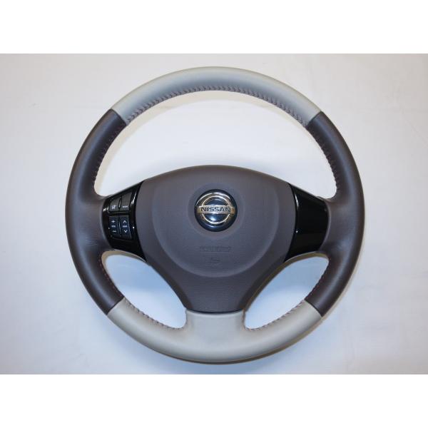 ホンダ 本革仕上げ 赤ステッチ付 ステアリング エアバックカバー【美品】♪ ホンダ 本革仕上げ 赤ステッチ付 ステアリング エアバックカバー