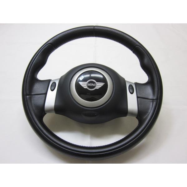 ミニ MINI R50 R52 R53 BMW 純正 革 ステアリング ハンドル エア