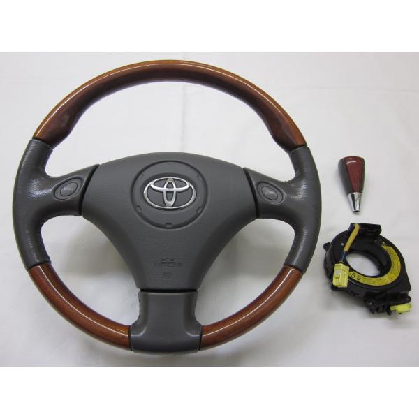 トヨタ 160 アリスト　ハンドル　ステアリング レザー　ウッド 希少! アリスト JZS160 JZS161 16系 後期 純正 本杢 ウッド