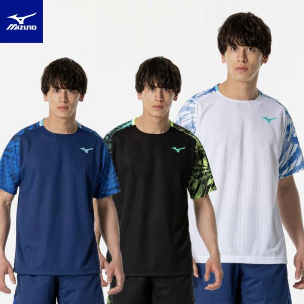 ミズノ(MIZUNO) テニス ゲームシャツ 吸汗速乾 動きやすい ソフトテニス 62JAA502 イブニングブルー Sサイズ matsuspo_62jab502