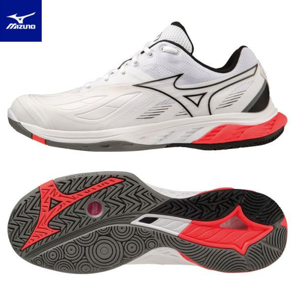 ミズノ バドミントンシューズ メンズ レディースウエーブファング2 WAVE FANG安定性はそのままに、新たな構造でスムーズなランジ動作をサポート！コートを捕らえる力。強い一歩に変えるグリップ性や安定性のファングシリーズ。カラー　21：ホ...