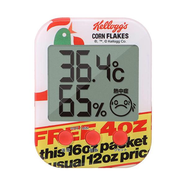 【メール便可】 ドリテック　デジタル温湿度計　表情で熱中症・インフルエンザの危険度の目安がわかる　Kellogg's　O-251RDKG　1個　在庫限り
