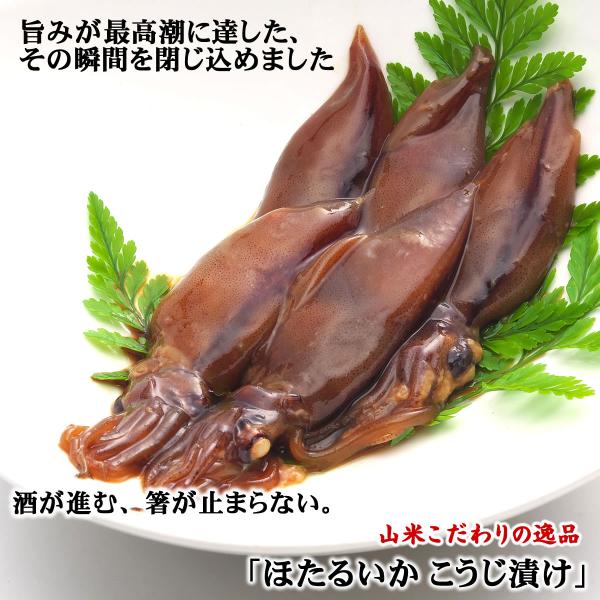 兵庫 浜坂 山米鮮魚の無添加 「 ほたるいか こうじ漬け 」冷凍  5袋×120ｇ 5パック 最高においしいを目指して 鮮度重視で作った 自慢の逸品  自家製 濃厚な旨み