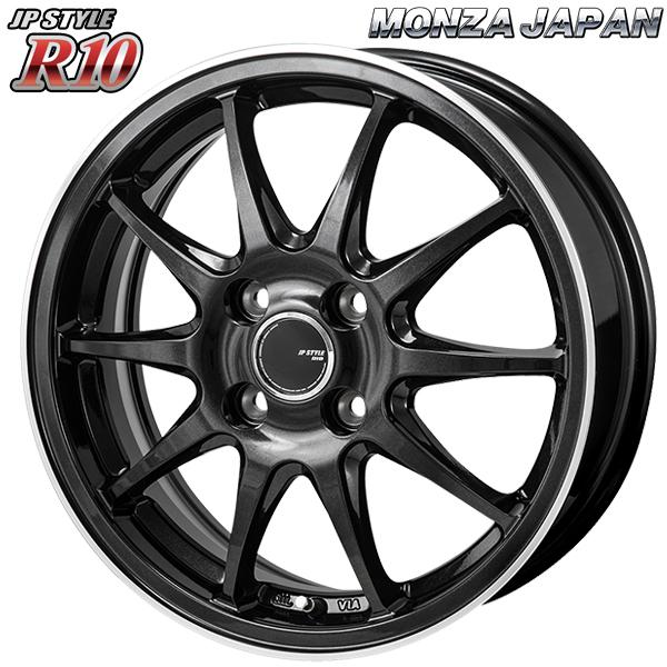 MONZA JPスタイル R10 14インチ 5.5J 4H100 +40 パールブラック 