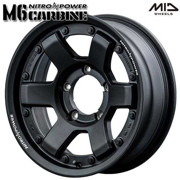 ジムニーシエラ MID ナイトロパワー M6 カービン 16インチ 6.0J 5H139.7 -5 ガンブラック アルミホイール単品 1本 4本以上送料無料