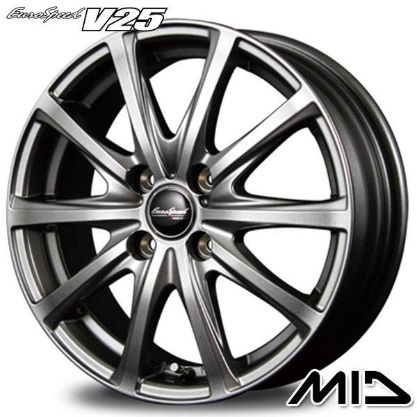 N-BOX等 MID ユーロスピード V25 14インチ 4.5J 4H100 +50 N-BOX等 MID ユーロスピード V25 14インチ 4.5J 4H100 +50
