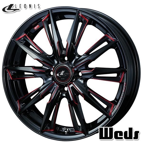 Weds LEONIS EFbY IjX GX 17C` 6.5J 4H100 +42 BK/SC(RED) A~zC[Pi 1{ 4{ȏ㑗
