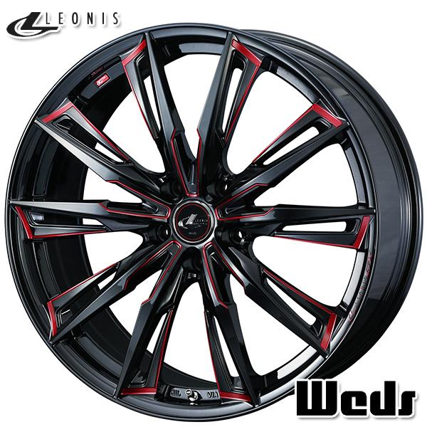 Weds LEONIS EFbY IjX GX 18C` 7.0J 5H114.3 +55 BK/SC(RED) A~zC[Pi 4{Zbg 