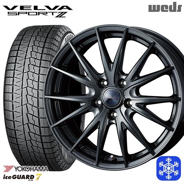 フリード 185/65R15インチ ヨコハマ アイスガード IG70 5H114.3 スタッドレスタイヤホイール4本セット Weds ヴェルヴァ スポルト2