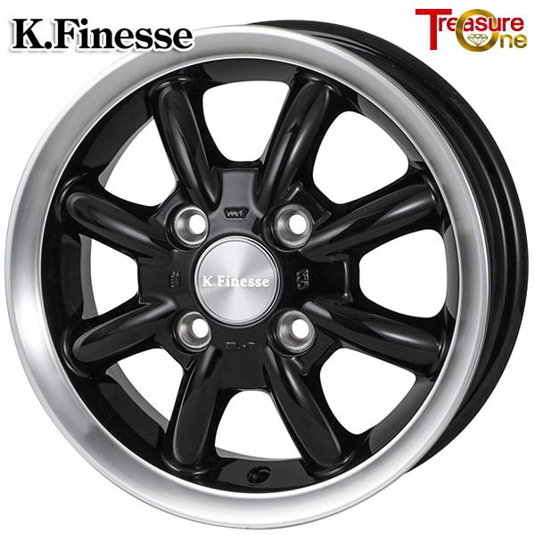 サマータイヤ ホイール4本セット 145/80R12 4H100 トレジャーワン ケイフィネス カップ BK バン用 ダンロップ グラントレック TG4