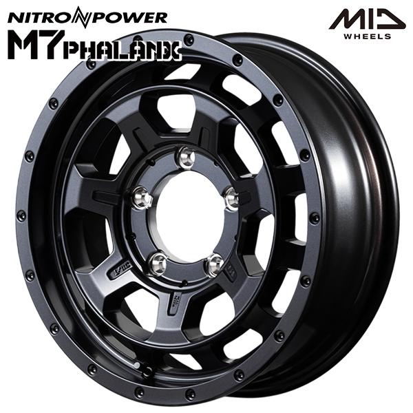 ジムニー 16インチ 5.5J 5H139.7 +20 MID ナイトロパワー M7ファランクス BBK アルミホイール単品 1本 4本以上送料無料