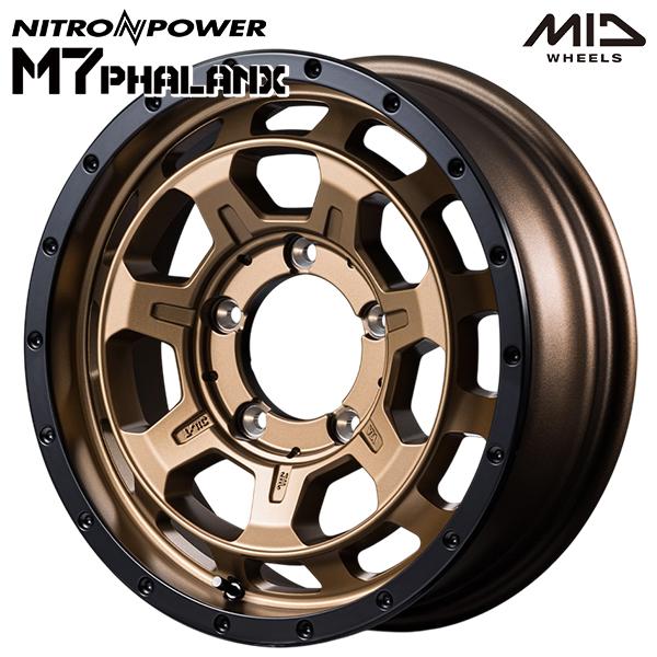 ジムニー 16インチ 5.5J 5H139.7 +20 MID ナイトロパワー M7ファランクス MBB アルミホイール単品 1本 4本以上送料無料
