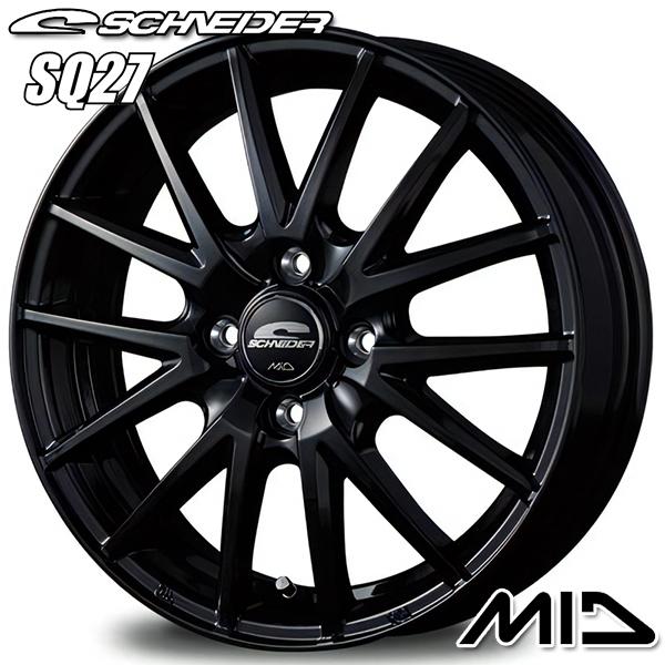 オールシーズンタイヤ ホイールセット 155/65R13インチ 4H100 MID SQ27 メタリックブラック グッドイヤー ベクター フォーシーズンズ