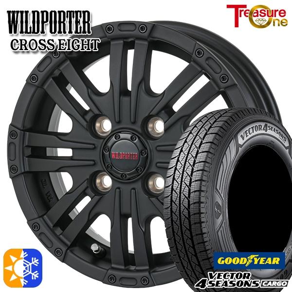 オールシーズンタイヤ ホイール4本セット 145/80R12インチ 80/78N 4H100 ワイルドポーター クロスエイト MBK グッドイヤー ベクター カ
