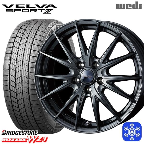 155/65R14インチ ブリヂストン ブリザック WZ-1 WZ1 4.5J 4H100 スタッドレスタイヤホイール4本セット Weds ヴェルヴァ スポルト