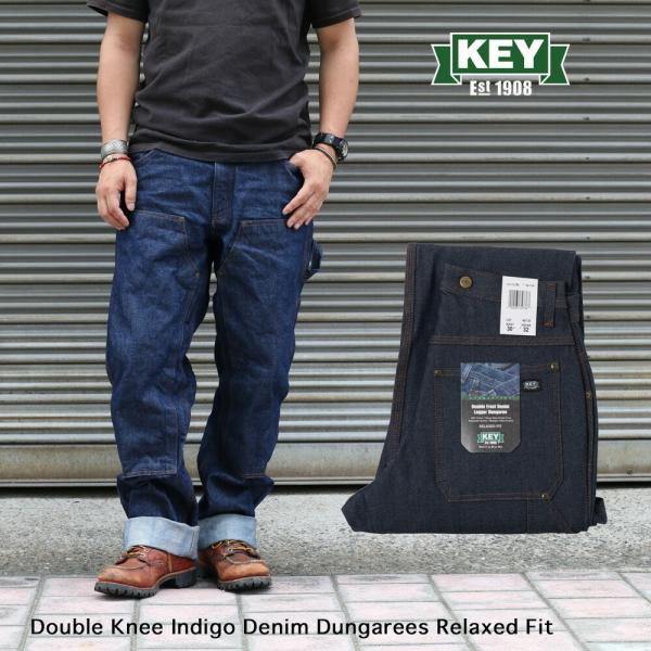KEY 裾上げ無料 INDUSTRIES,INC. ダブルニーデニムロガーパンツ