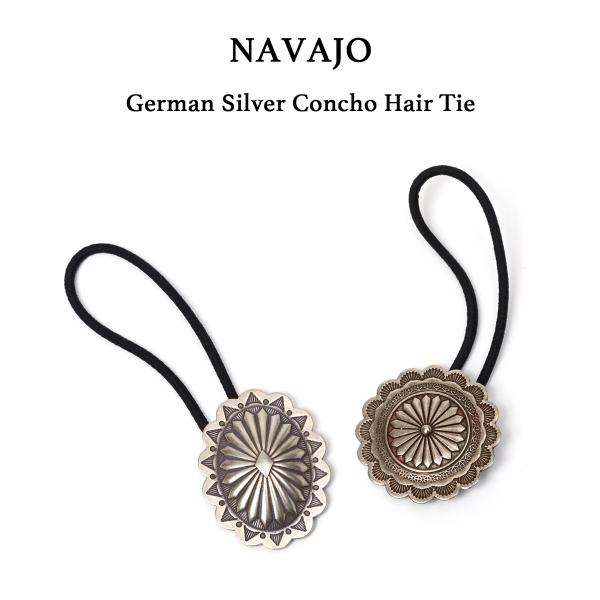 Navajo German Silver Concho Hair Tie ヘアゴム ナバホ族 コンチョ インディアンジュエリー ナバホ ジャーマンシルバー ヘアアクセサリー ネイティブアメリカン