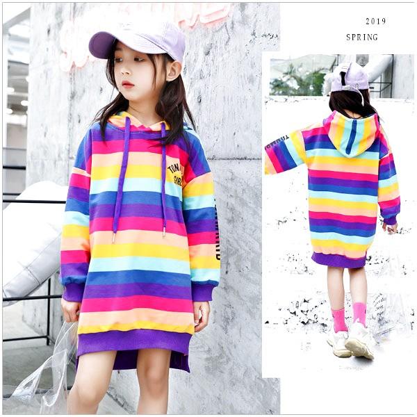 キッズ 子供服 女の子 海外ブランド レインボーパーカーワンピース Mv1629 Mavelous 通販 Yahoo ショッピング
