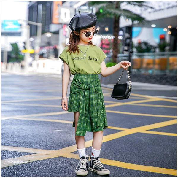 キッズ 子供服 女の子 海外ブランド 変形スカートgreenセット Mv1742 Mavelous 通販 Yahoo ショッピング