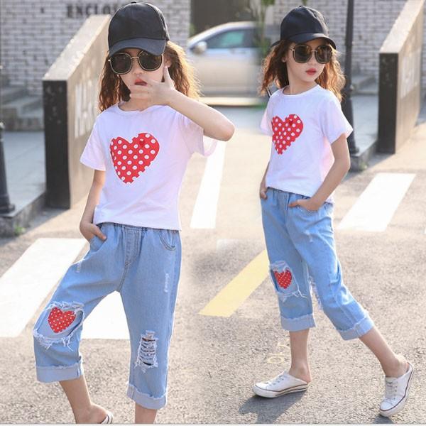 キッズ 子供服 女の子 海外ブランド ハートデザインデニムセット Mv1790 Mavelous 通販 Yahoo ショッピング