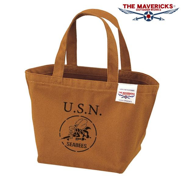 ★★「ポスト投函便」対応商品です。★★「THE MAVERICKS」ランチバッグサイズの帆布製ミニトートバッグです。※「THE MAVERICKS OUTSIDERWORKS」は登録商標（登録番号：第6215840号）。★米海軍の建設工兵隊...
