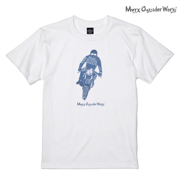 Tシャツ 半袖 メンズ 綿 バイク MVRX ブランド ShadowRider モデル 白 ホワイト 30代 40代 50代 オートバイ