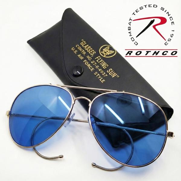 【美品】ロロピアーナ／ブラックサングラス／ケース・非売品の扇子付き ROTHCO（ロスコ） 正規品 AIRFORCE パイロット サングラス ブランド