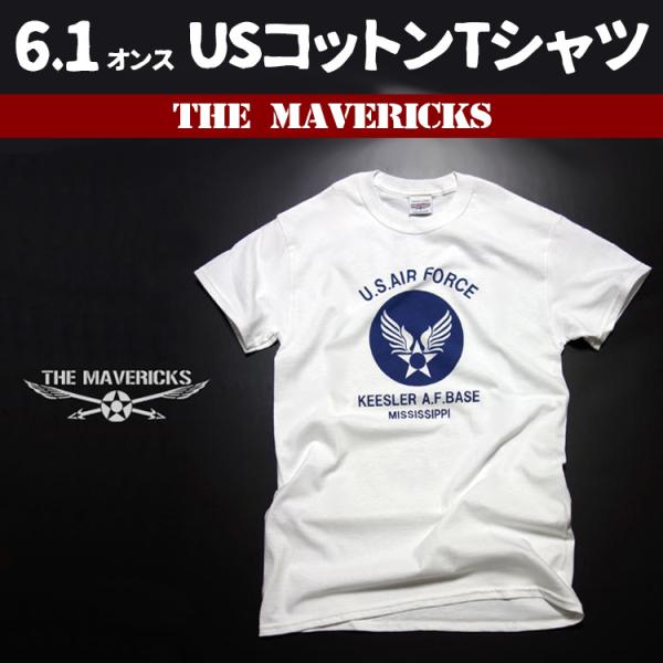 Tシャツ メンズ 半袖 L ミリタリー アメカジ USAF エアフォース MAVERICKS ブラン...