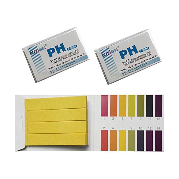 LABPROX pH1-14試紙 ph試験紙 リトマス試験紙 pH値測定紙 ph 試験し 酸アルカリ試験紙 2册セット合わせて160枚入り、広範囲の試