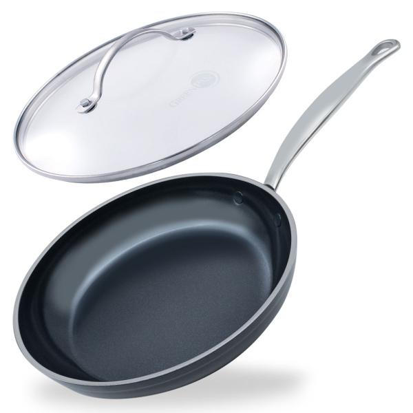 フライパン 24cm（専用ガラス蓋付）最新型 グリーンパン フッ素不使用