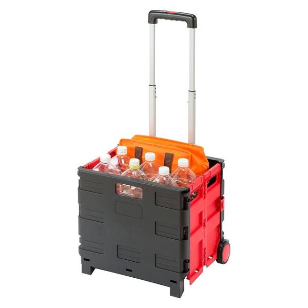 折りたたみフタ付きキャリーケース コンテナ キャリーカート