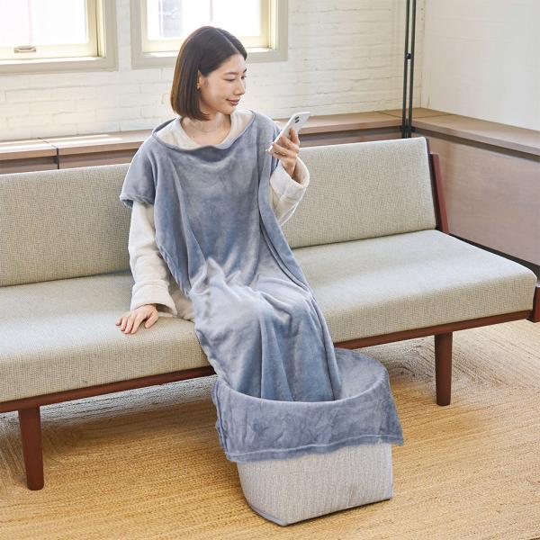 送料無料 ! 足温器 フットウォーマー 足 寒さ対策 巻くコタツ くるみプラス 着る毛布つき パネルヒーター 足元こたつ 暖房器具 冬物特集【 デスクワーク 足元 冷え対策 本体 家電 デスク 防寒 コンパクト収納 】 送料込 80S◇ 巻くコタツくるみ＋ 巻くコタツくるみプラス 着る毛布付き KSHT-004A パネルヒーター