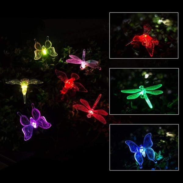 送料無料　お好きな1点　トンボ　蝶々　鳥　ガーデンライト　防水ソーラーライト　動物　LEDライト　庭の装飾　野外　ガーデニングライト　芝生
