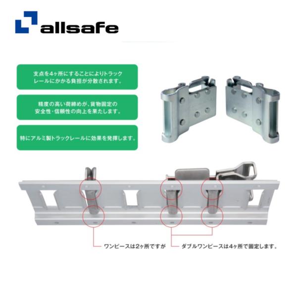 オールセーフ ダブルワンピース金具  WP-1-50 トラック用品(左右1セット)