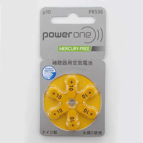 補聴器用電池　PR536(p10) 1パック　powerone　パワーワン ■当社の販売する補聴器用電池はすべて消費期限2年以上を保っております。■各メーカーの補聴器電池 pr536(p10)に対応しております。■高性能・強力タイプです。■...