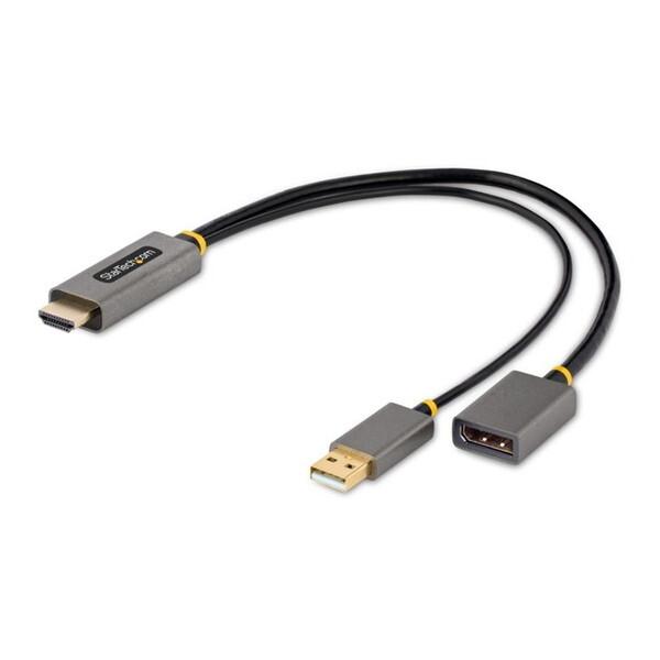 StarTech 128-HDMI-DISPLAYPORT ディスプレイ変換ケーブル HDMI 2.0-DisplayPort 1.2/30cm/4K60Hz/アクティブ変換/USBバスパワー/HDR対応ディスプレイアダプター