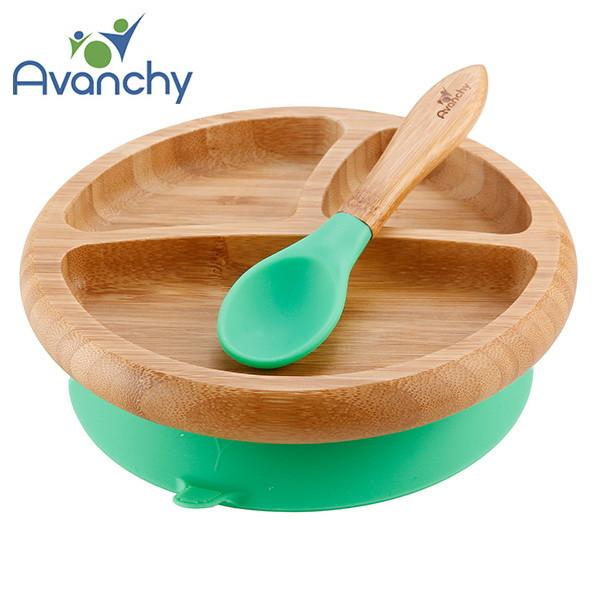 Baby Divided Plate + Spoon | Bamboo & Silicone
