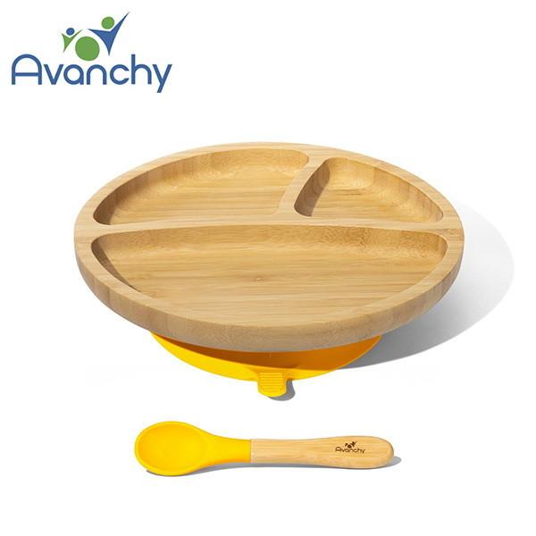Toddler Divided Plate + Spoon | Bamboo & Silicone