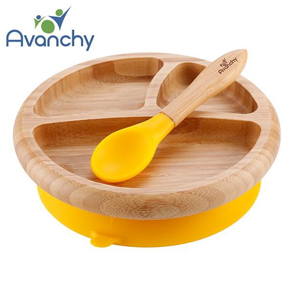 他サイト： アヴァンシー 竹のプレート+スプーンセット イエロー アヴァンシーの商品画像
