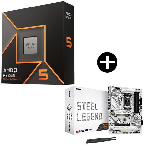 AMD Ryzen 5 9600X W/O Cooler WOF (6C/12T 3.9GHz 65W) CPU + ASRock