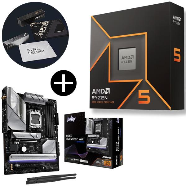 AMD Ryzen 5 9600X W/O Cooler WOF (6C/12T、3.9GHz、65W) CPU +